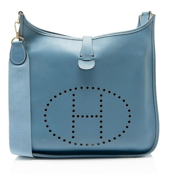 Hermes Vintage Taurillon Clemence Evelyne I GM Shoulder Bag